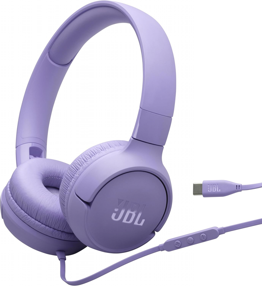 Audífonos | JBL JBLT520CPURAM — Audífonos con Micrófono Tune 520C, Alámbrico, USB-C, Morado