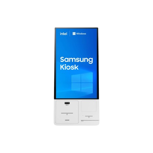 Pantallas Comerciales | SAMSUNG KM24C-KIT — Pantalla Comercial LCD Táctil 24", Full HD, Blanco, Incluye Impresora Térmica