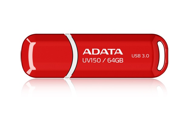 Memorias USB | ADATA AUV150-64G-RRD — Memoria USB UV150 64GB Rojo, 64GB, USB-A 3.0, Lectura 100MB/s, Escritura 50MB/s, Rojo