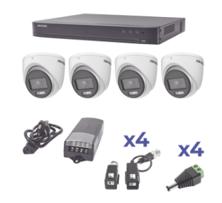 Grabadoras de Video Digital (DVR) | HIKVISION KIT IDS-7204HQHI-M1/S(C) — Kit de Vigilancia IDS-7204HQHI-M1/S(C) de 4 Cámaras CCTV Domo y 4 Canales, con Grabadora