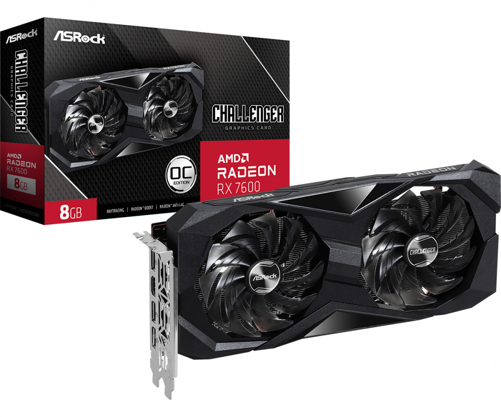 Tarjetas de Video | ASROCK RX 7600 CL 8GO — Tarjeta de Video AMD Radeon RX 7600 Challenger, 8GB 128-bit GDDR6, PCI Express x8 4.0