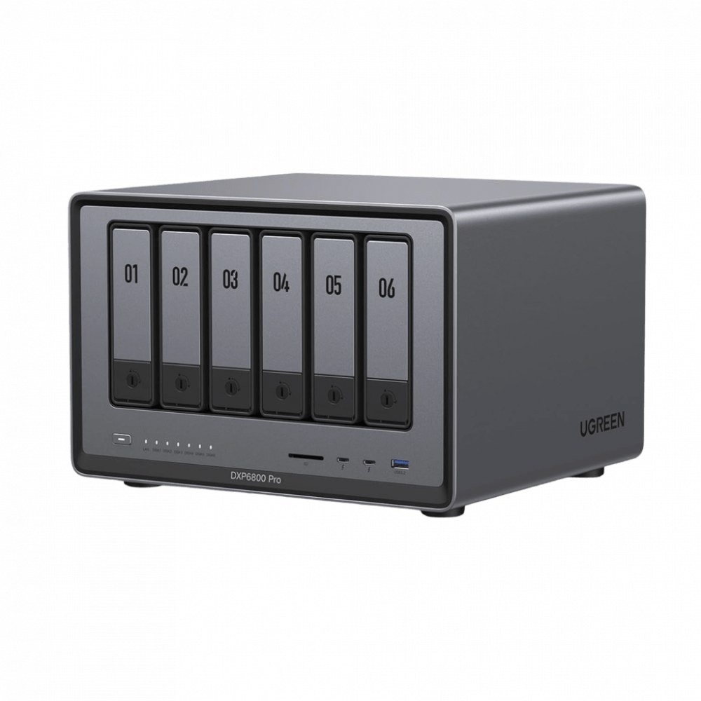 Servidores NAS | UGREEN 25898B — DXP6800 Pro NAS, 6 Bahías, 128GB, Intel Core i5-1235U, 8GB RAM, M.2, SATA III ― No Incluye Disco