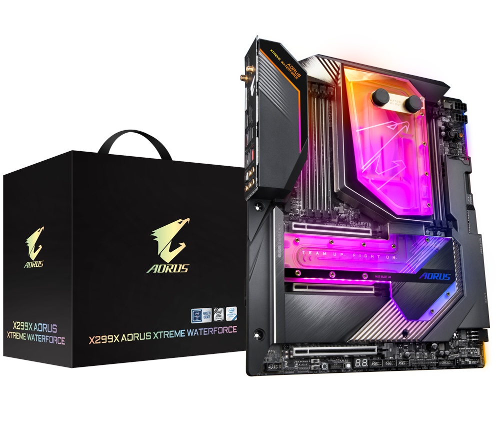 Tarjetas Madre | AORUS X299X AORUS XTREME WATERFORCE — Tarjeta Madre X299X Xtreme Waterforce, E-ATX, LGA 2066, Intel X299, 256GB DDR4, DP para Intel