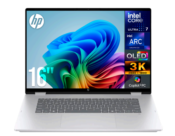Laptops | HP B88B1UA#ABA-ROW — Laptop OmniBook 7 Flip, 16" 2880x1800 Táctil, Intel Core Ultra 7 258V, 32GB, 1TB SSD, Windows 11 Home, Inglés