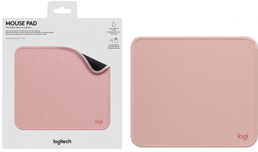Mousepads | LOGITECH 956-000037 — Mousepad Studio Series, 23 x 20cm, Grosor 2mm, Rosa