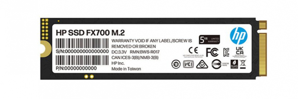 SSD | HP 8U2N1AA — SSD FX700 NVMe, 512GB, M.2, PCI Express 4.0, 3100 MB/s Escritura, 6300 MB/s Lectura