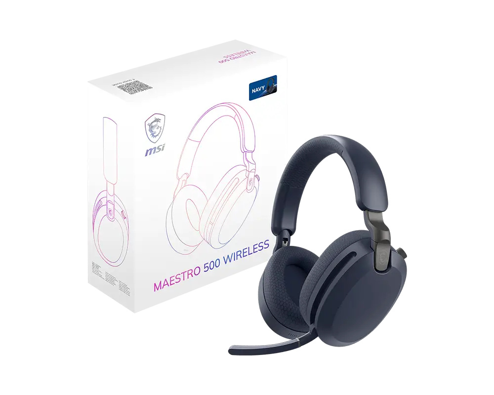 Audífonos | MSI MAESTRO 500 W NAVY — Audífonos Gamer con Micrófono , Bluetooth, Cancelación de Ruido, Inalámbrico, USB-C, para PS4/PS5/Nintendo Switch/Xbox/PC/Mac/Móvil, Azul