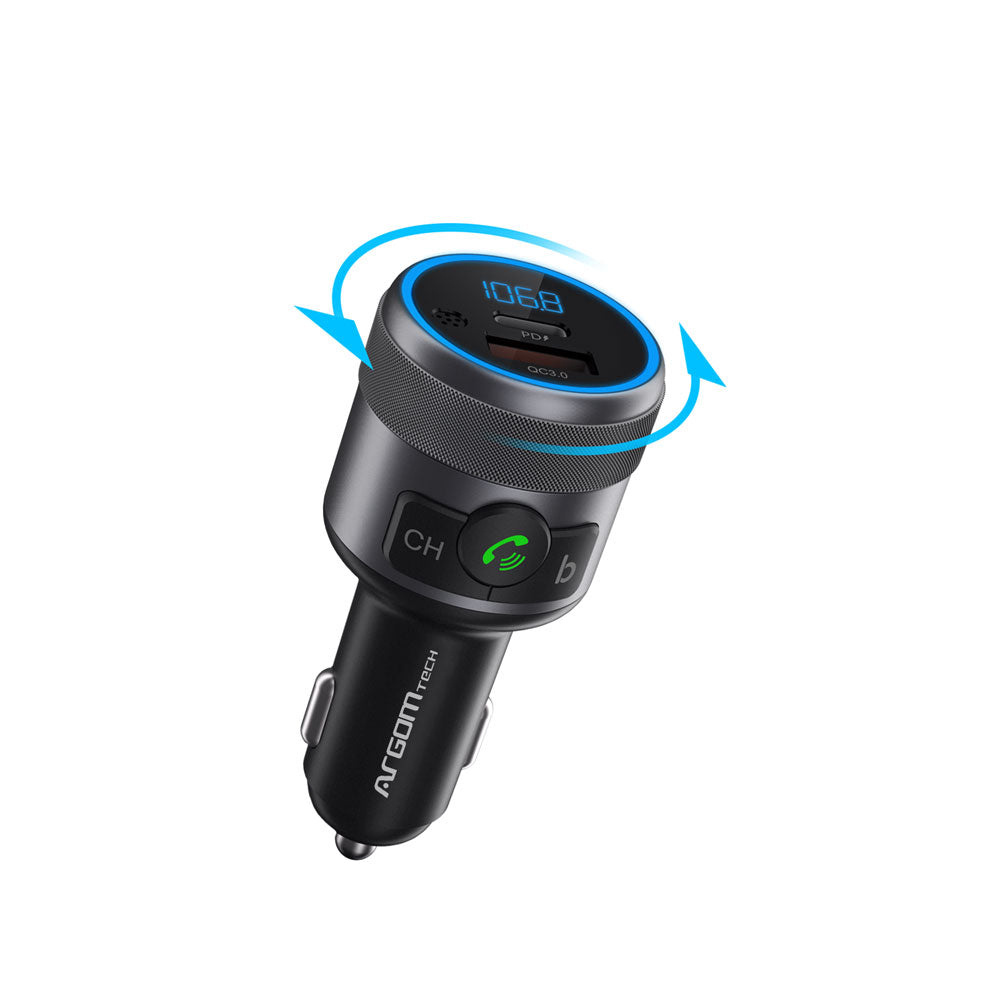Transmisores FM | ARGOMTECH ARG-AC-0343BK — Transmisor de Audio para Auto AC-0343BK, Bluetooth