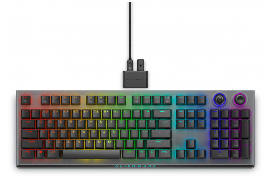 Teclados | DELL 520-BBCG-ROW — Teclado Gamer Alienware Tri-Mode Gaming AW920K LED RGB, Teclado Mecánico, Cherry MX Red, Alámbrico, USB, Negro, Inglés
