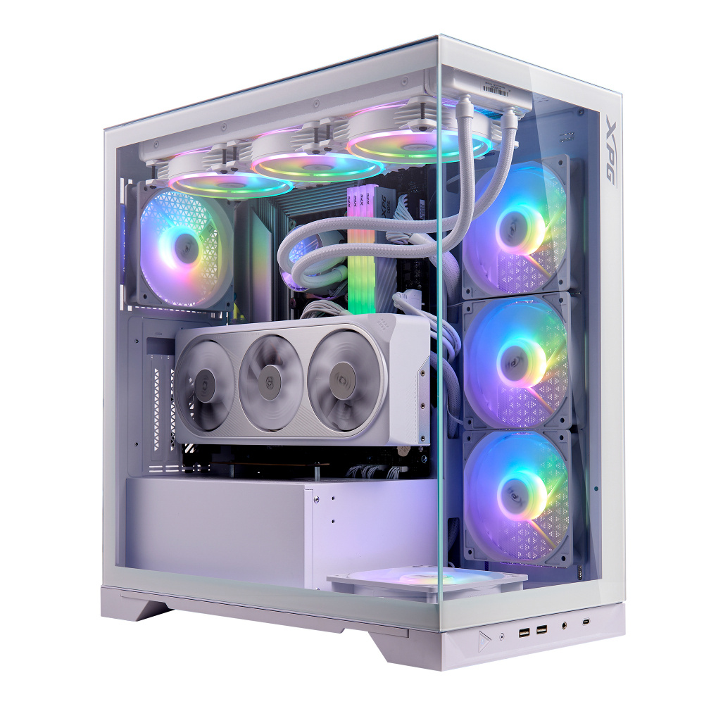 Gabinetes | XPG INVADERXMT-WHCWW — Gabinete INVADER X, Midi-Tower, ATX/Micro-ATX/Mini-ITX, USB 3.0, sin Fuente, 5 Ventiladores Instalados, Blanco