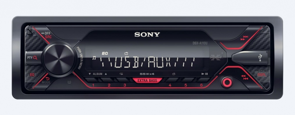 Autoestéreos | SONY DSX-A110U — Autoestéreo , 55W, USB/AUX, Negro