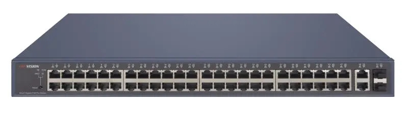 Switches | HIKVISION DS-3E1552P-SI — Switch , 48 Puertos Gigabit Ethernet 10/100/1000 48 x PoE 470W, 2 Puertos SFP, 104 Gbit/s, 16000 Entradas, Administrado