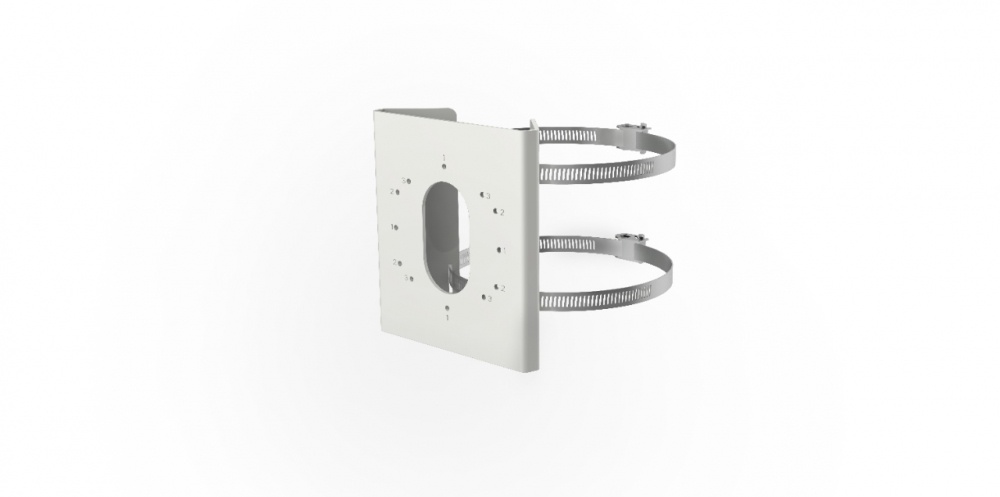 Brazos y Soportes | HIKVISION DS-1275ZJ-S-SUS — Soporte de Poste para Cámaras, Blanco