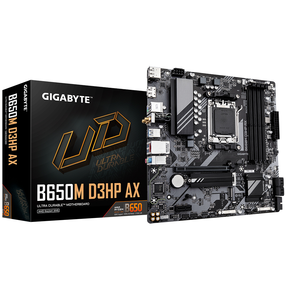Tarjetas Madre | GIGABYTE B650M D3HP AX — Tarjeta Madre , Micro-ATX, Socket AM5, AMD B650, 256GB DDR5, HDMI/DP para AMD