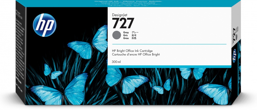Cartuchos | HP F9J80A — Cartucho 727 Gris 300ml