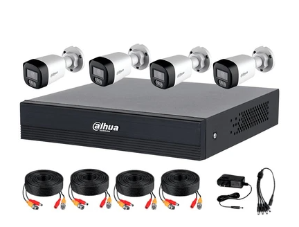 Kits de Vigilancia | DAHUA DH-KIT/XVR1B04-I/T/4-HAC-HFW1200RLN-IL-T — Kit de Vigilancia de 4 Cámaras CCTV Bullet con Grabadora de 4 Canales