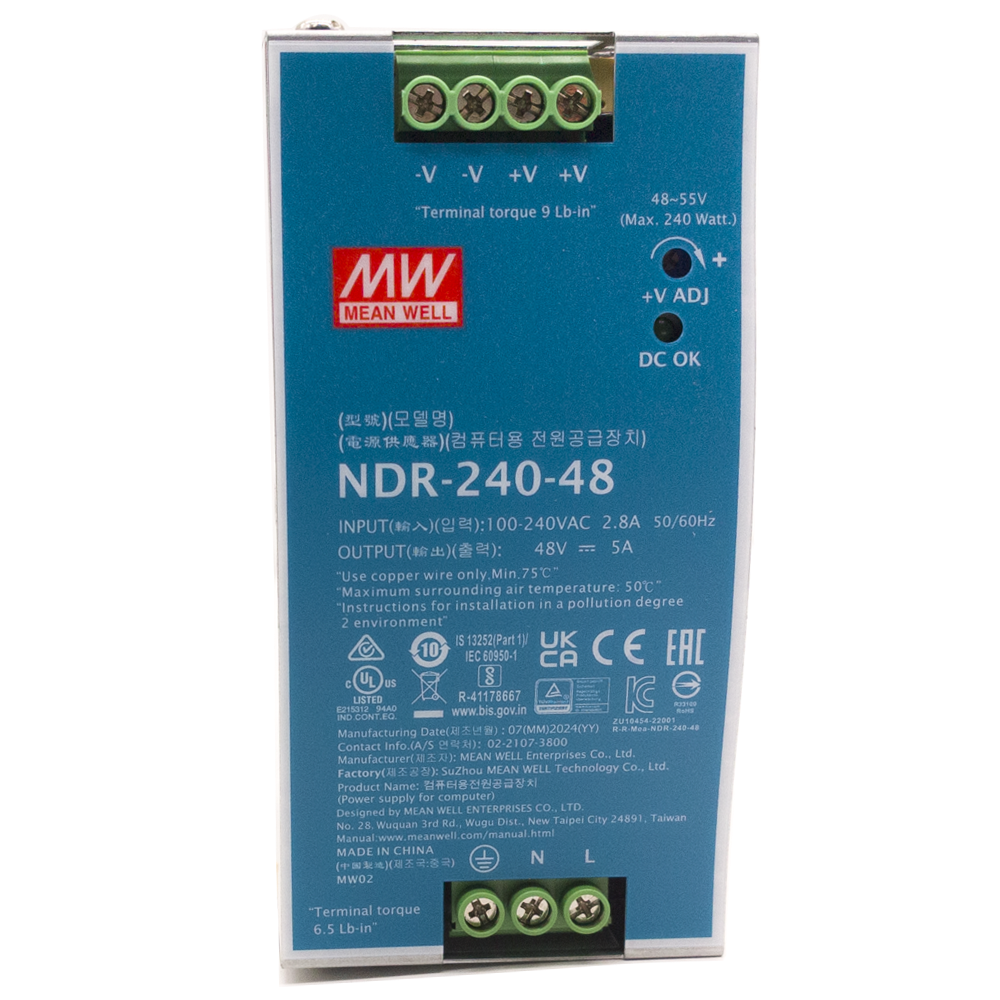 Fuentes Industriales CD | HIKVISION 303703681 — Fuente de Poder Industrial , Entrada 90 - 264V, Salida 48V, 240W, 5A