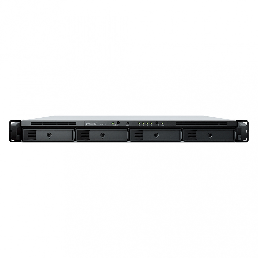 Servidores NAS | SYNOLOGY RS822+ — RackStation NAS de 4 Bahías, máx. 72TB, AMD Ryzen V1500B 2.20GHz, USB, Negro ― no Incluye Discos Duros