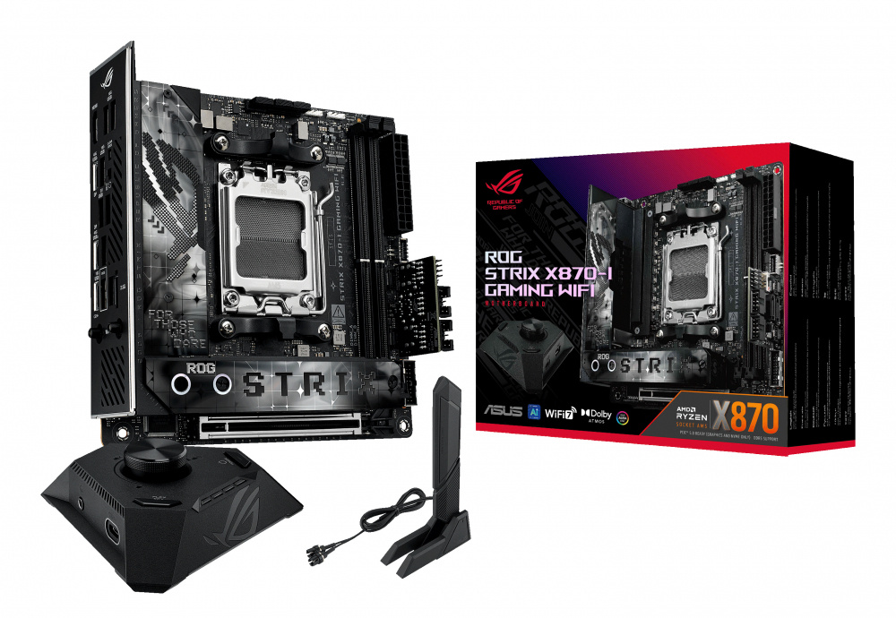 Tarjetas Madre | ASUS 90MB1IW0-M0EAY0 — Tarjeta Madre ROG STRIX X870-I WIFI, Mini-ITX, Socket AM5, AMD X870, 96GB DDR5, HDMI para AMD