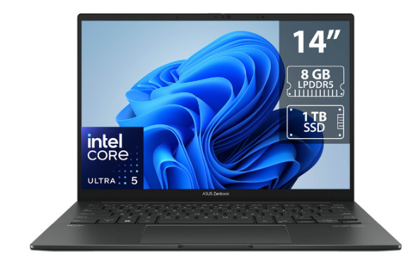Laptops | ASUS Q415MA-U5512.16512-ROW — Laptop Zenbook 14, 14" 1920x1080 Full HD, Intel Core Ultra 5 125H, 8GB, 512GB SSD, Windows 11 Home, Inglés