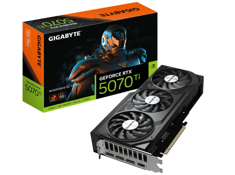 Tarjetas de Video | GIGABYTE GV-N507TWF3OCV2-16GD — Tarjeta de Video NVIDIA GeForce RTX 5070 Ti WINDFORCE OC V2, 16GB 256-bit GDDR7, PCI Express 5.0, Mín. 750W