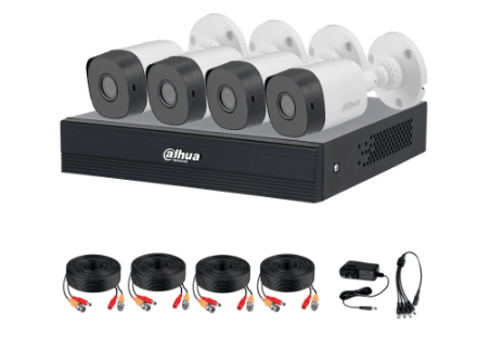 Kits de Vigilancia | DAHUA DHI-KIT/XVR1B04-I/T/4-B1A11N-0280B — Kit de Vigilancia de 4 Cámaras IP Bullet con Grabadora de 4 Canales