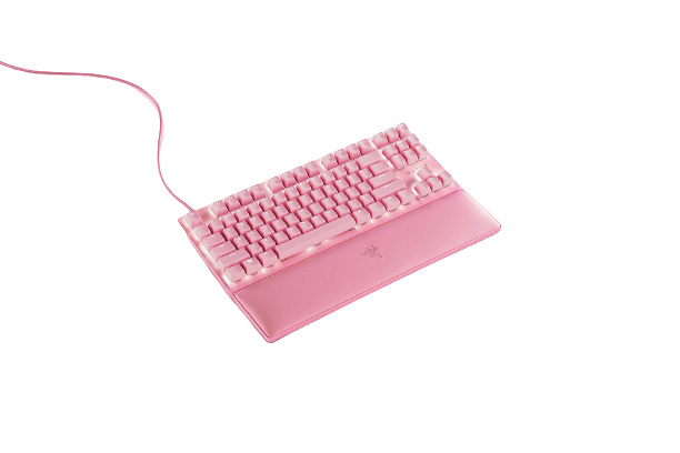 Teclados | RAZER RZ03-03942100-R3U1 — Teclado Gamer Huntsman V2 TKL RGB, Teclado Mecánico, Linear Optical Red, Alámbrico, Rosa (Inglés)