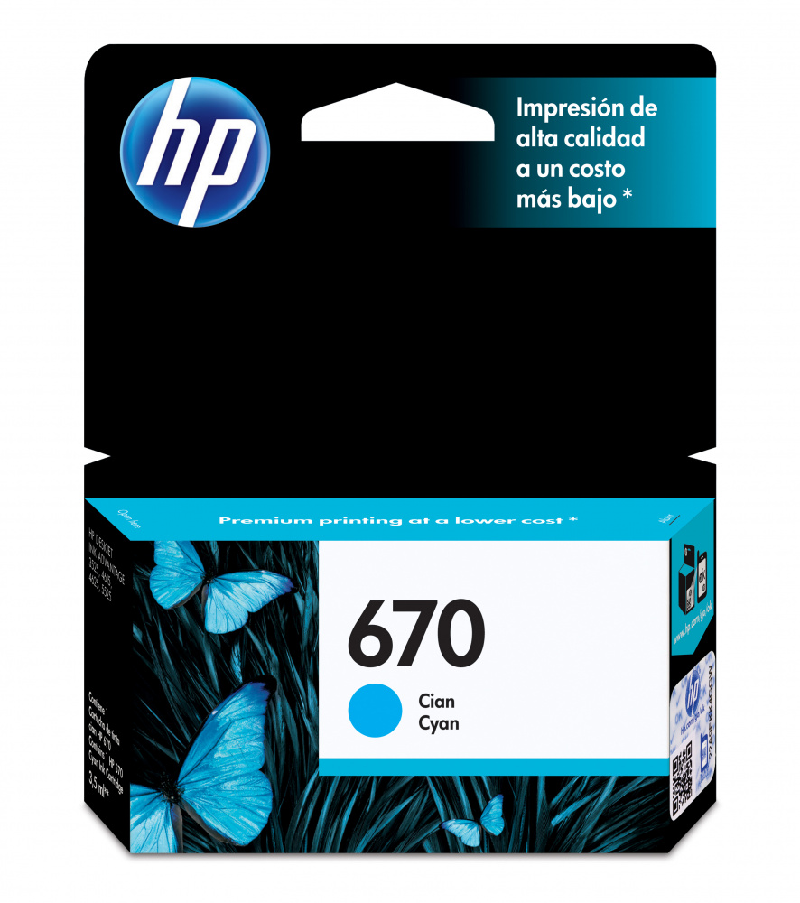 Cartuchos | HP CZ114AL — Cartucho 670 Cian Original, 300 Páginas