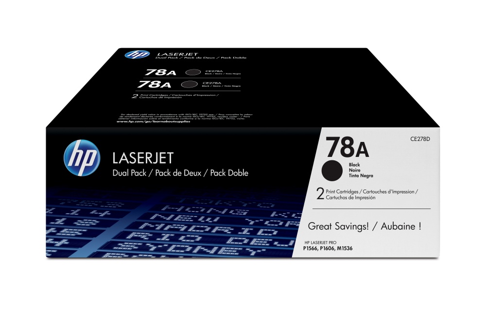 Tóner | HP CE278AD — Tóner 78A Alto Rendimiento Negro, 4.200 Páginas - 2 Piezas