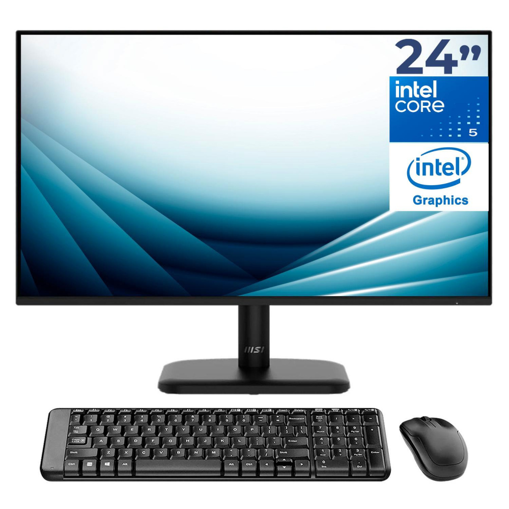 PC's de Escritorio | MSI CUBI512M-I516G512MKTM — Computadora CUBI512M, Intel Core 5 120U, 16GB, 512GB SSD, Windows 11 Prueba + Teclado/Mouse/Monitor de 24"