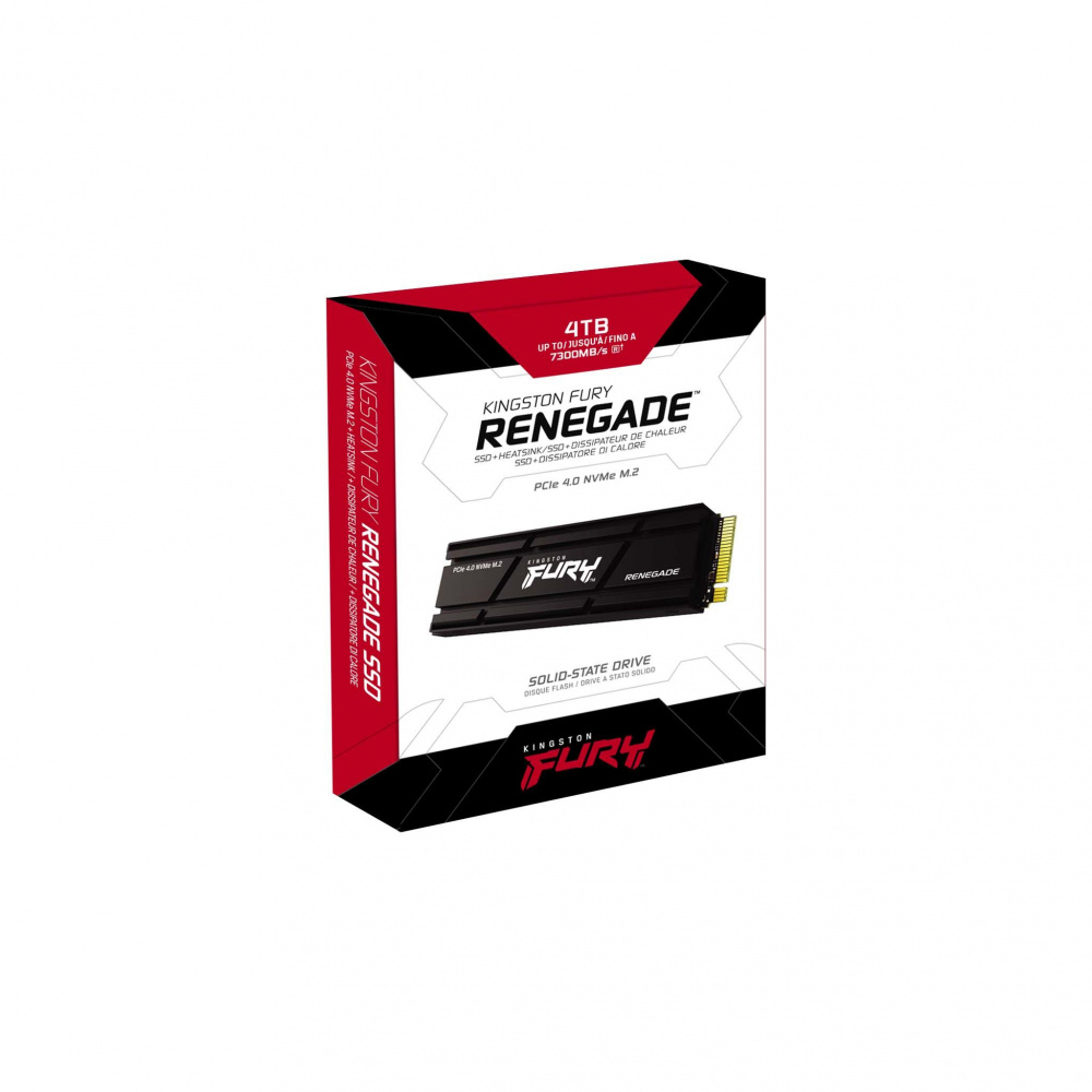 SSD | KINGSTON SFYRDK/4000G — SSD FURY Renegade 4TB NVMe, 4TB, M.2, PCI Express 4.0, 7000 MB/s Escritura, 7300 MB/s Lectura