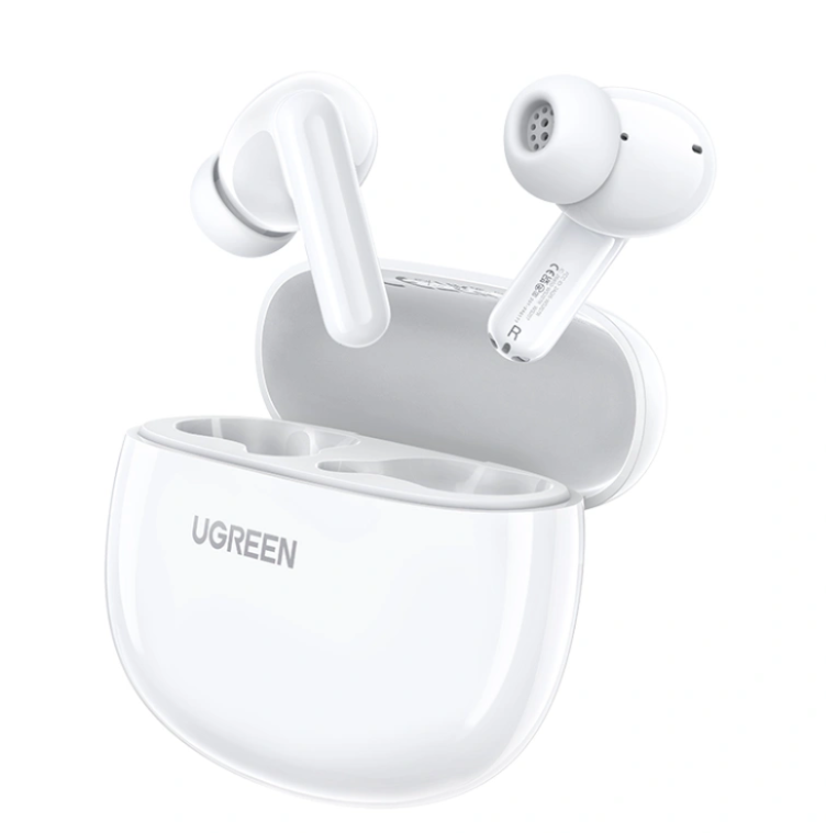Audífonos Intrauriculares | UGREEN 45110/WS207 — Audífonos Intrauriculares con Micrófono WS207, Inalámbrico, Bluetooth, Cancelación de Ruido, USB-C, Blanco
