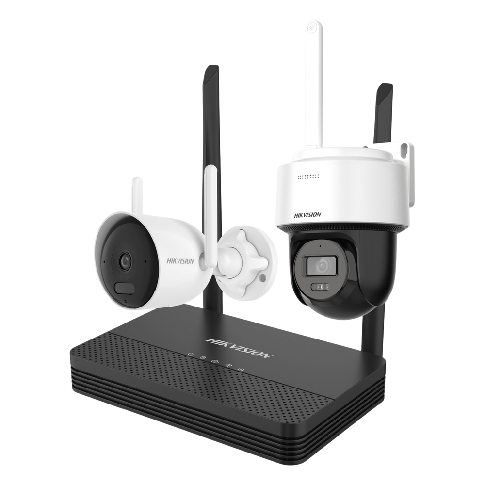 Kits de Vigilancia | HIKVISION NKS422WBPH — Kit de Vigilancia de 2 Cámaras IP Bullet/PT WiFi con Grabadora de 4 Canales