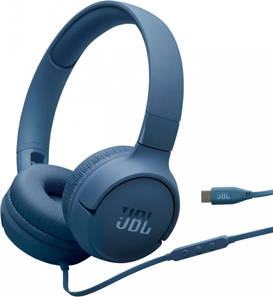 Audífonos | JBL JBLT520CBLUAM — Audífonos con Micrófono Tune 520C, Alámbrico, USB-C, Azul