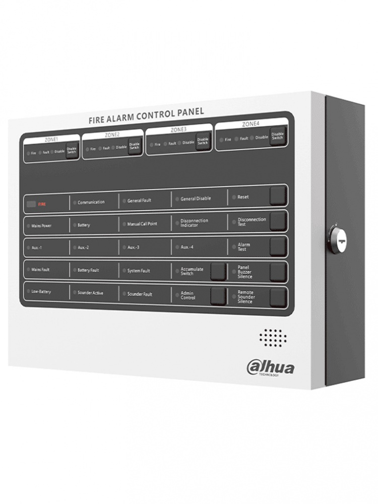 Paneles de Control para Alarmas de Incendio | DAHUA DHI-HY-C102-4 — Panel de Alarma Contra Incendio de 4 zonas , 90-240V