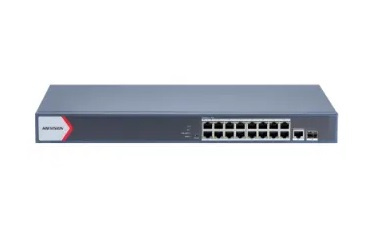 Switches | HIKVISION DS-3E1518P-EI — Switch , 17 Puertos Gigabit Ethernet 10/100/1000 16 x PoE 230W, 56 Gbit/s, 8000 Entradas, Administrado