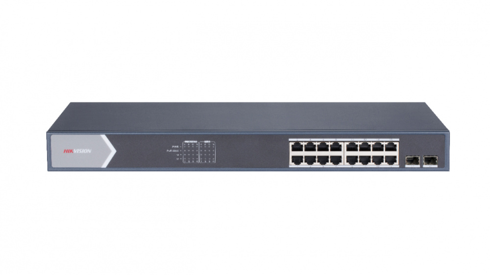 Switches | HIKVISION DS-3E1518P-SI — Switch , 16 Puertos Gigabit Ethernet 10/100/1000 16 x PoE+ 225W, 2 Puertos SFP, 36 Gbit/s, 8000 Entradas, Administrado