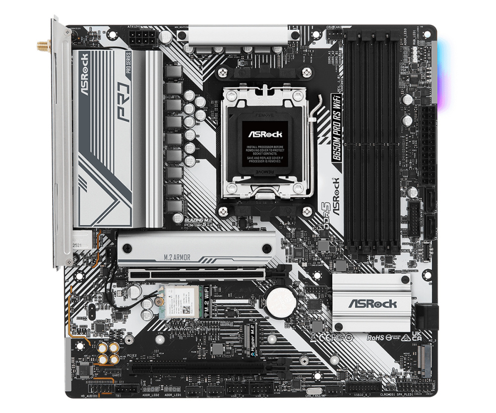 Tarjetas Madre | ASROCK B650M PRO RS WIFI — Tarjeta Madre , Micro-ATX, Socket AM5, AMD B650, 192GB DDR5, HDMI/DP para AMD