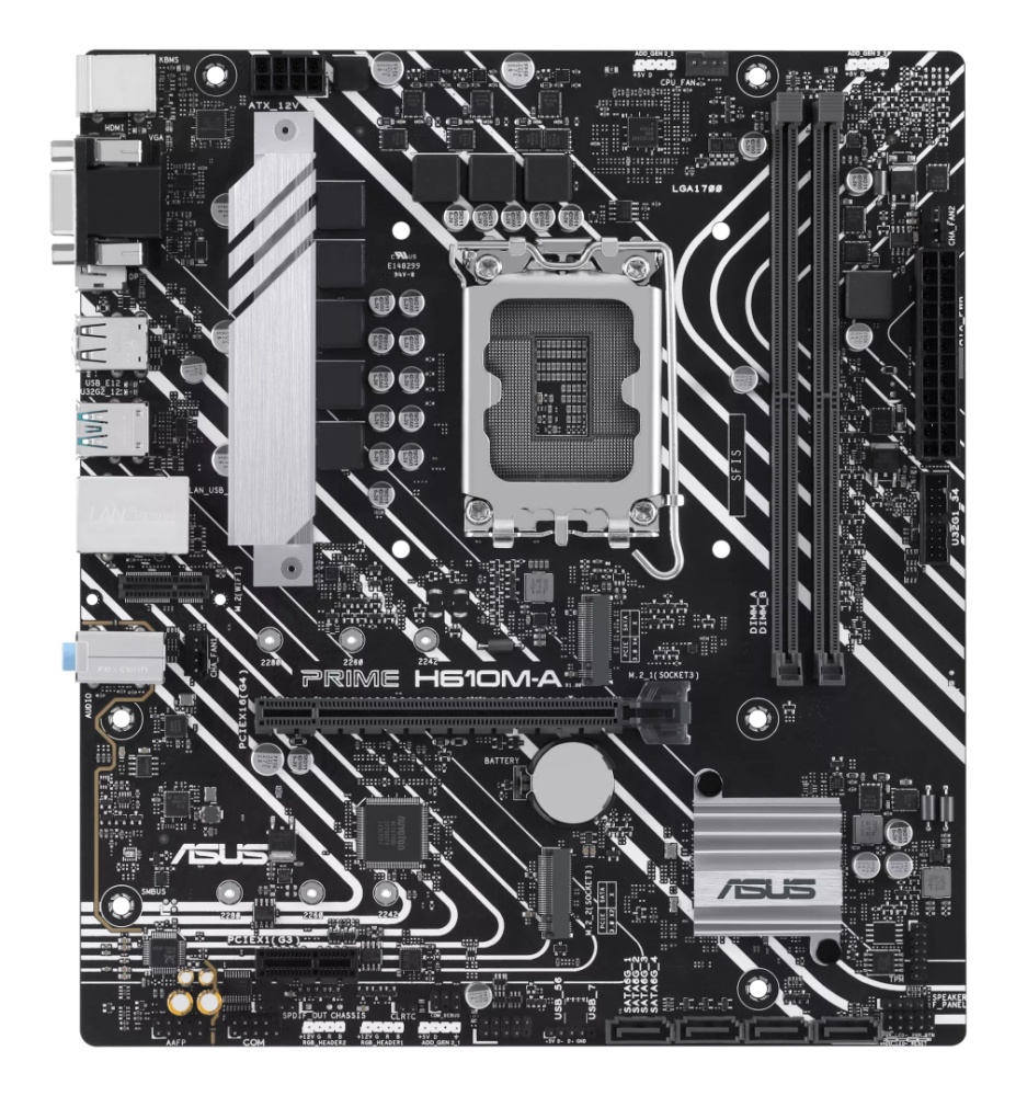 Tarjetas Madre | ASUS 90MB1A10-M0EAYC — Tarjeta Madre PRIME H610M‑K D4, Micro-ATX, LGA 1700, Intel H610, 64GB DDR4, HDMI para Intel