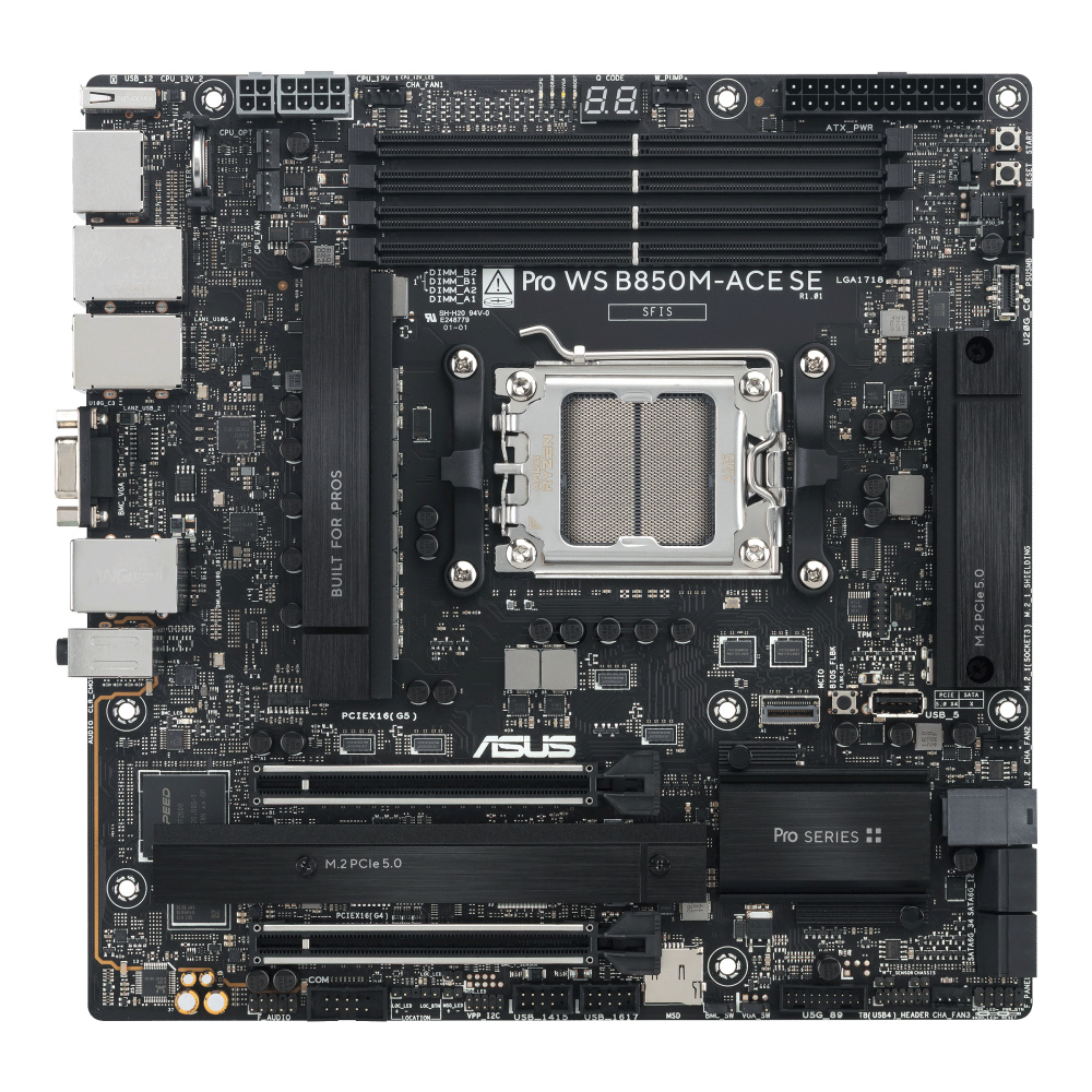 Tarjetas Madre | ASUS PRO WS B850M-ACE SE — Tarjeta Madre , Micro-ATX, Socket AM5, AMD B850, 256GB DDR5, HDMI/DP para AMD