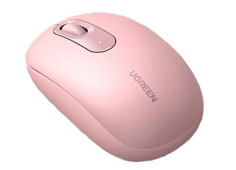 Mouse | UGREEN 90686 — Mouse Ergonómico MU105, Inalámbrico, BlueEye, 2.400DPI, RF Inalámbrico, Rosa