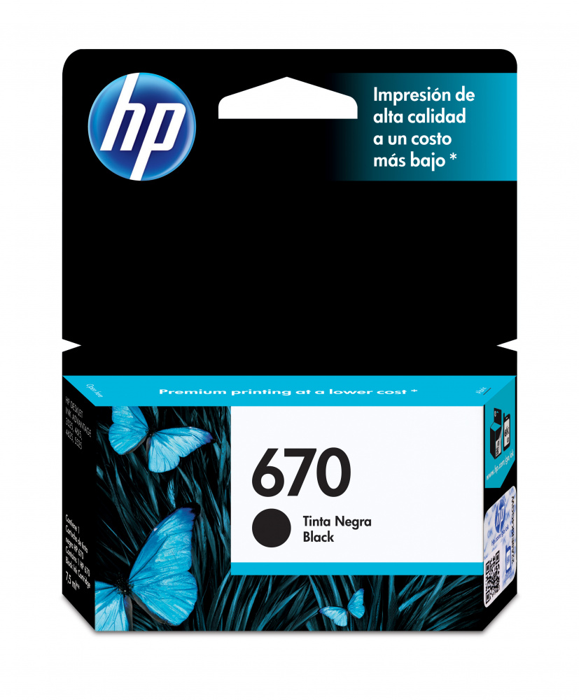 Cartuchos | HP CZ113AL — Cartucho 670 Negro Original, 250 Páginas