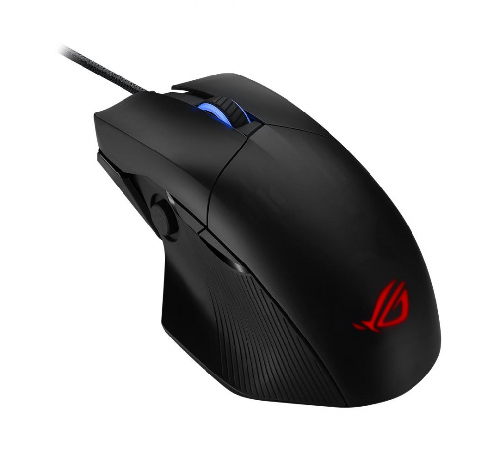 Mouse | ASUS 90MP01T0-BMUA00 — Mouse Gamer Ergonómico ROG Chakram Core, Alámbrico, Óptico, 16.000DPI, USB-A, Negro