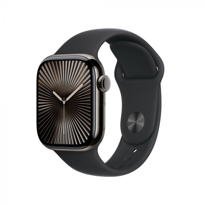 Apple Watch | APPLE MWXH3AM/A — Watch Series 10 GPS + Cellular, Caja de 42 mm Titanio Color Negro, Correa Deportiva M/L Color Negro