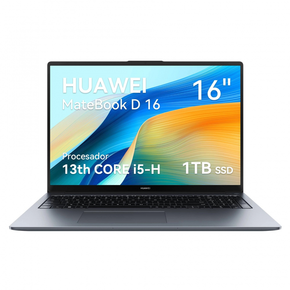 Laptops | HUAWEI 53014MSJ — Laptop Matebook D16, 16" 1920x1200, Intel Core i5-13420H, 16GB, 1TB SSD, Sin Sistema Operativo Instalado, Español