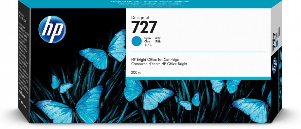 Cartuchos | HP F9J76A — Cartucho 727 Cian Original 300ml