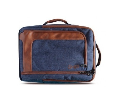 Mochilas para Laptops | GHIA GM-012A — Mochila 2 en 1 de Nylon GM-012G para Laptop 15.6", Azul/Café