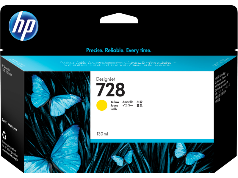 Cartuchos | HP F9J65A — Cartucho 728 Amarillo Original 130ml
