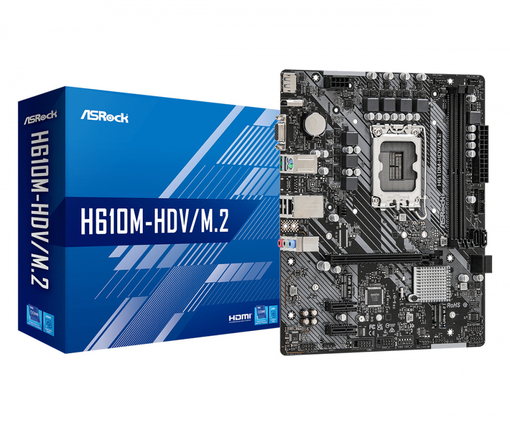 Tarjetas Madre | ASROCK H610M-HDV/M.2 — Tarjeta Madre , Micro-ATX, LGA 1700, Intel H610, 64GB DDR4, HDMI/DP para Intel