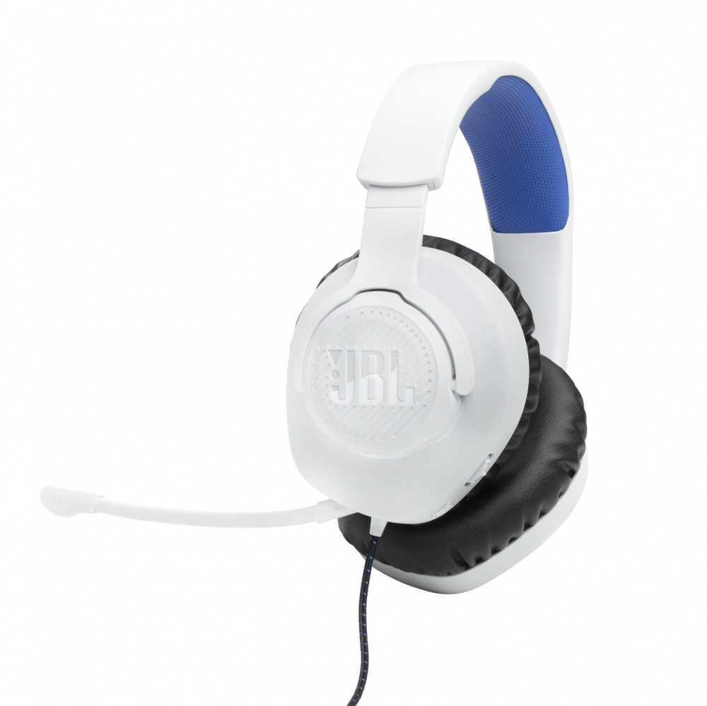 Audífonos | JBL JBLQ100PWHTBLUAM — Audífonos Gamer con Micrófono Quantum 100P Console, Alámbrico, 3.5mm, para Xbox One/Xbox Series X|S/Nintendo Switch/PC/Smartphone, Blanco